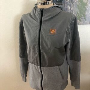OAKLEY Gray/Orange Full Zip Hoodie Jacket